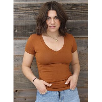 Angie Basic V-neck Tee Shirt (X2731)