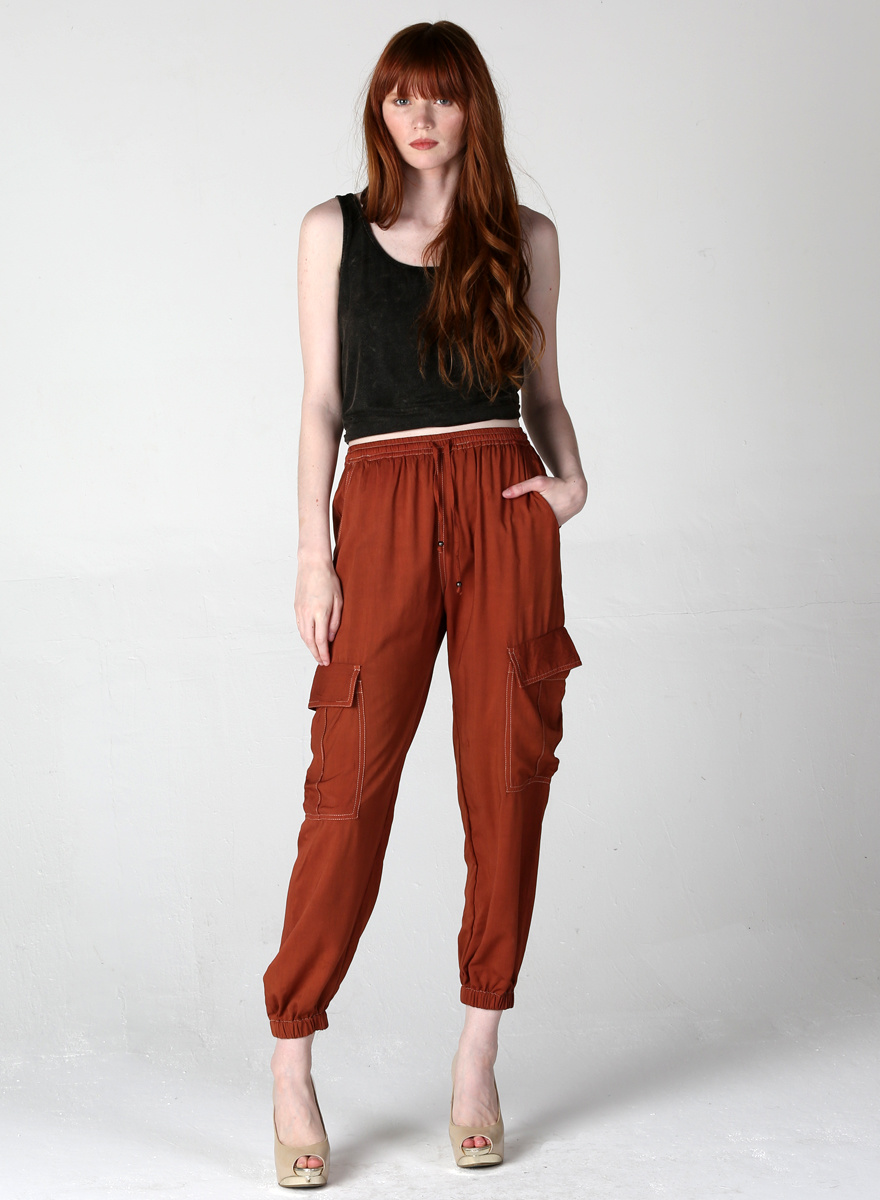 Lands' End Plus Starfish Mid Rise Elastic Waist Pull On Utility Ankle Pants  | CoolSprings Galleria