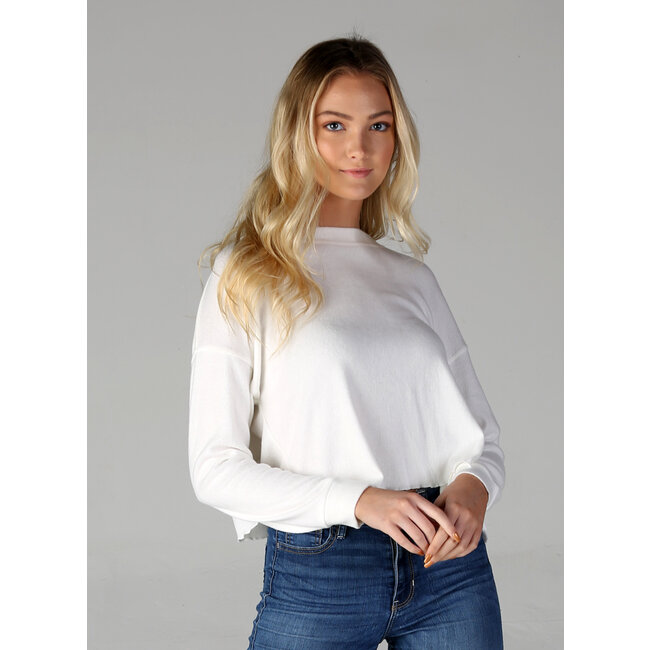 Angie Angie Brushed Rib Lettuce Hem Crop Top (X2R74)
