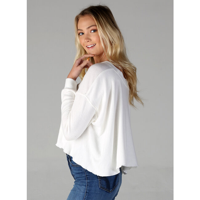 Angie Angie Brushed Rib Lettuce Hem Crop Top (X2R74)