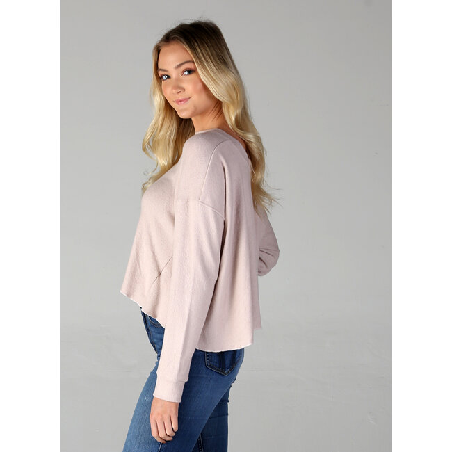 Angie Angie Brushed Rib Lettuce Hem Crop Top (X2R74)