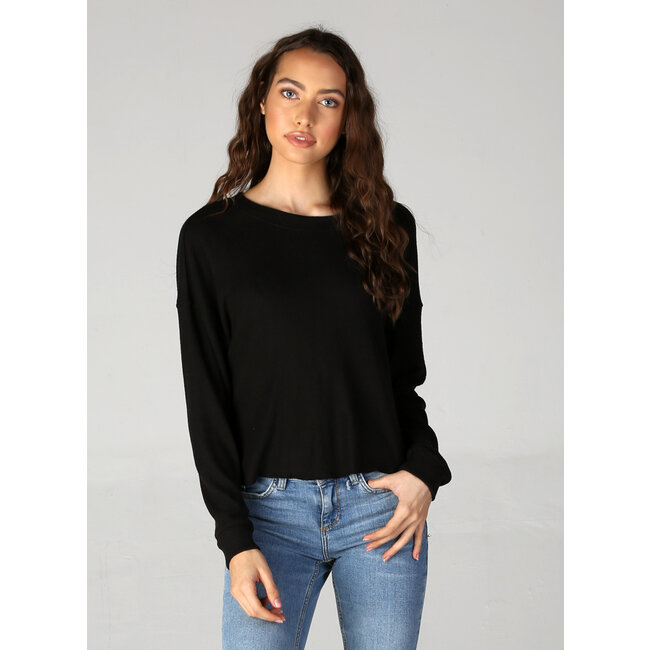 Angie Angie Brushed Rib Lettuce Hem Crop Top (X2R74)