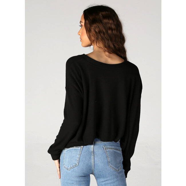 Angie Angie Brushed Rib Lettuce Hem Crop Top (X2R74)