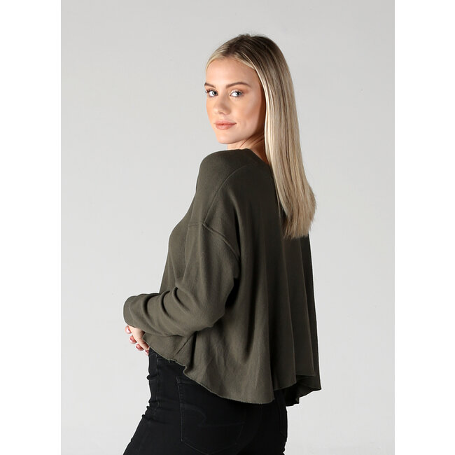 Angie Angie Brushed Rib Lettuce Hem Crop Top (X2R74)