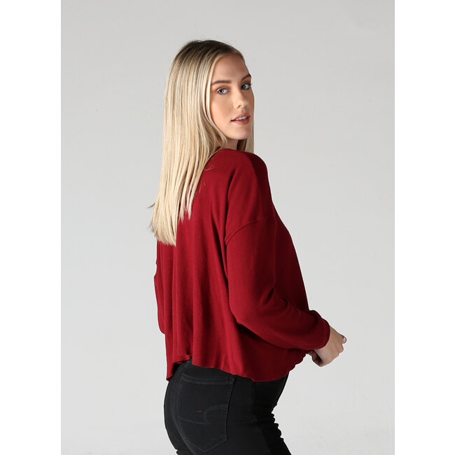 Angie Angie Brushed Rib Lettuce Hem Crop Top (X2R74)