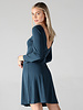 Angie Cupro Skater Dress Long Sleeve and Low V Back (X4W29)
