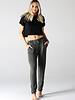 Angie Washed Brushed Rib Knit Joggers With Rouched Ankles (XP893)