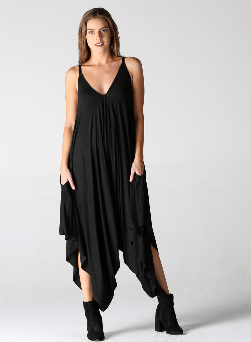 Angie V-neck Knit Harem Jumpsuit - Creations Boutique