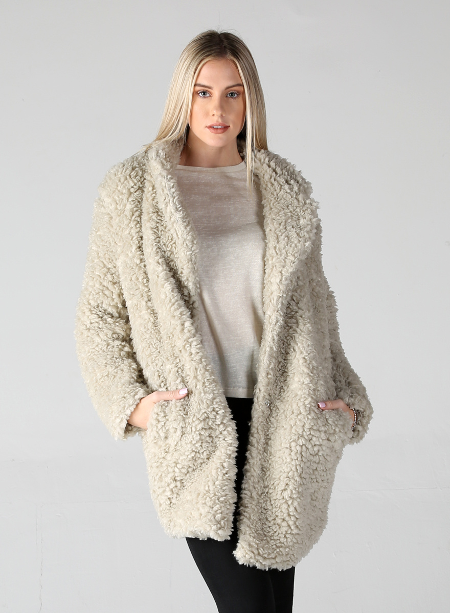 Angie Tan Furry Coat - Creations Boutique