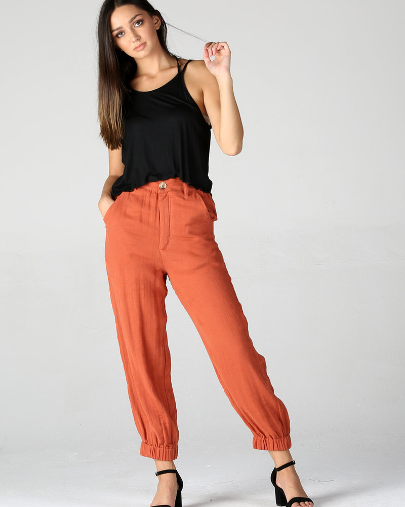 Angie Double Gauze Jogger Pant With 