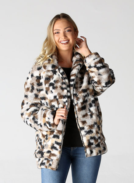 Angie Curly Yarns Fuzzy Coat (SJ998)