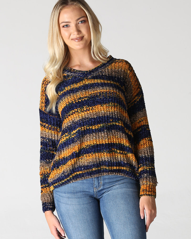 Angie V-Neck Chenille Pullover - Creations Boutique