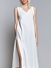 POL Relaxed Fit Low V-Neck Sleeveless Maxi Dress With Side Slit (SMD145)