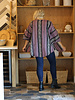 Angie Woven Stripe Ribbon Fabric Flounce Sleeve Kimono (F2448) RM24