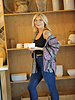 Angie Woven Stripe Ribbon Fabric Flounce Sleeve Kimono (F2448) RM24