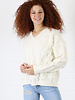 Angie V Neck Fringe Cable Pullover Sweater (XHJ17)