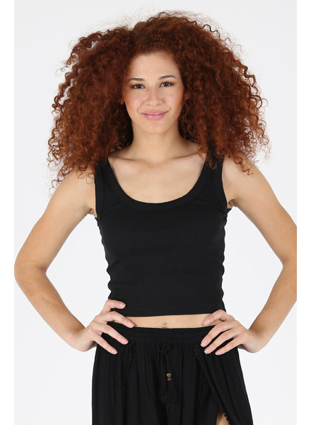 Double Zero Scoop Neck Cropped Cami Top (DZ23C045)