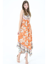 Angie V-Neck Maxi Dress with Smocked Back (C4291)