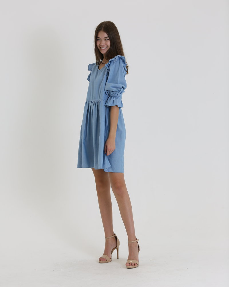 Angie Ruffle Sleeve Dress (C4453)