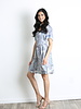 Angie Printed Dress with Smocked Top (C4189)