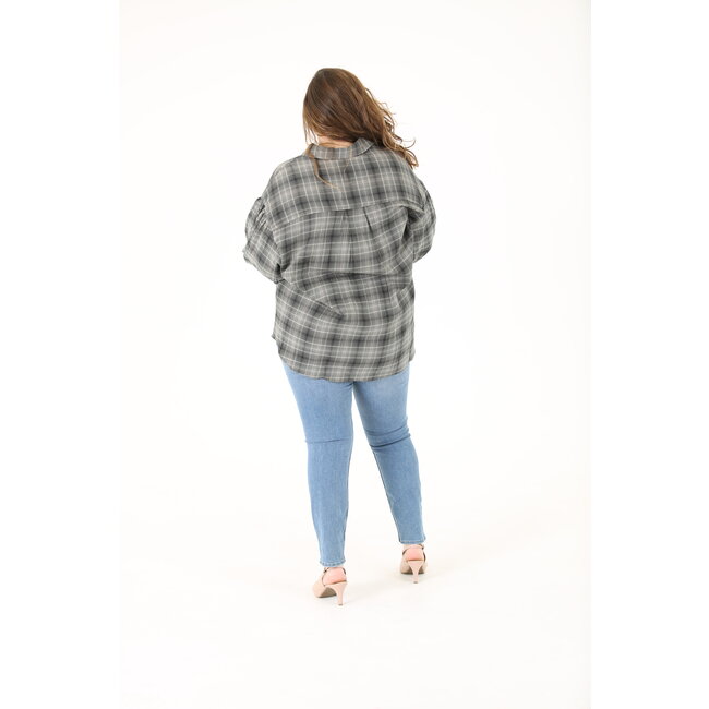 Angie Angie Plus Button Up Plaid Flannel (B9Z44)