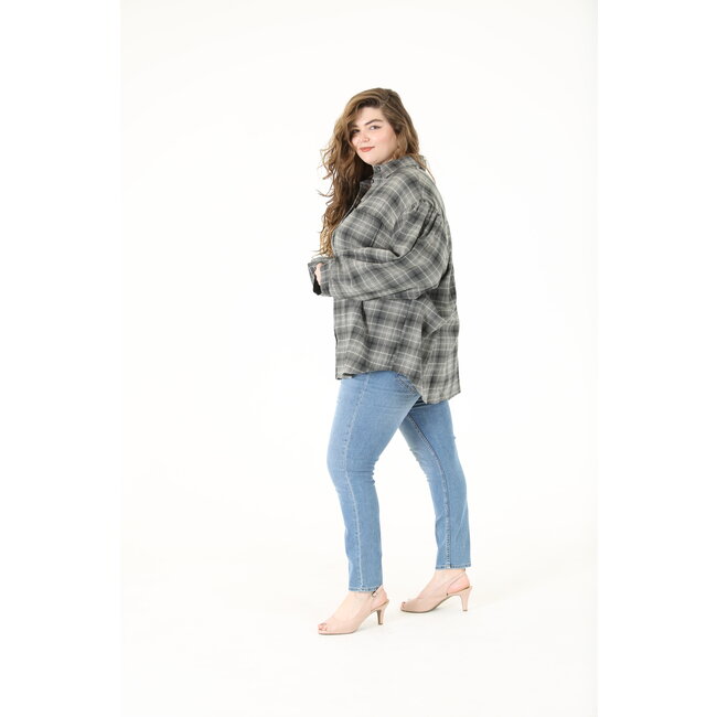 Angie Angie Plus Button Up Plaid Flannel (B9Z44)