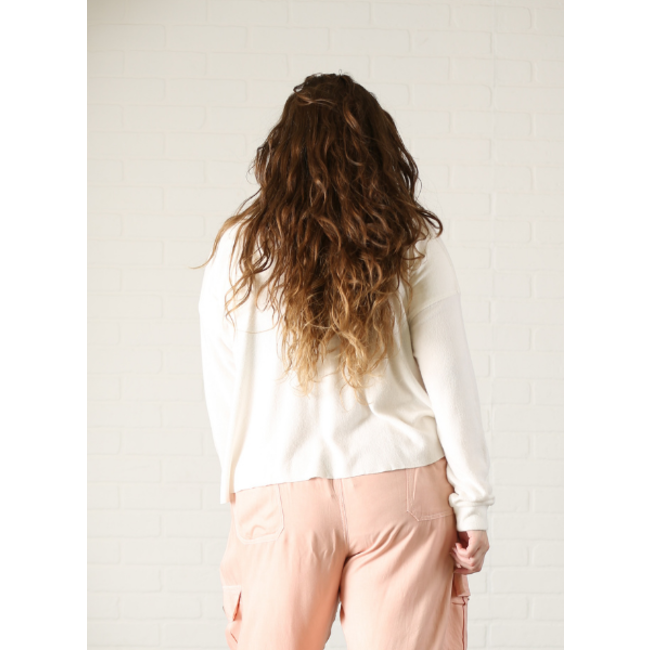 Angie Angie Brushed Rib Lettuce Hem Crop Top (X9R74)