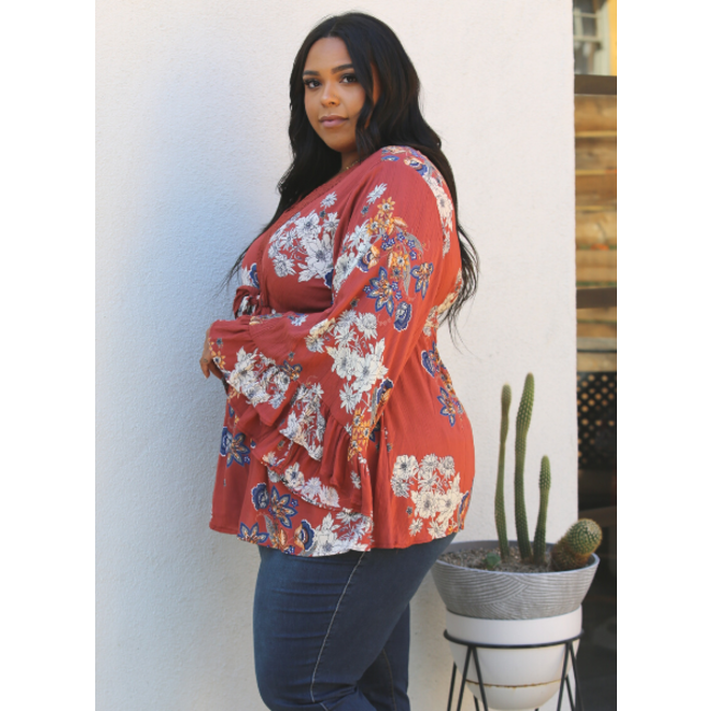 Angie Angie V Neck Angled Sleeves Top  (F9197)