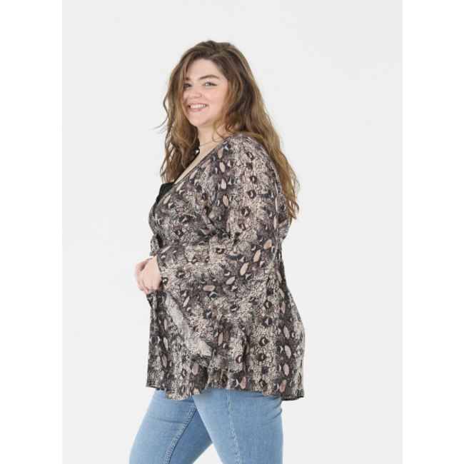 Angie Angie V Neck Angled Sleeves Top  (F9197)