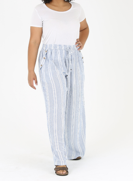 Angie Wide Leg Pants With Slit - Creations Boutique