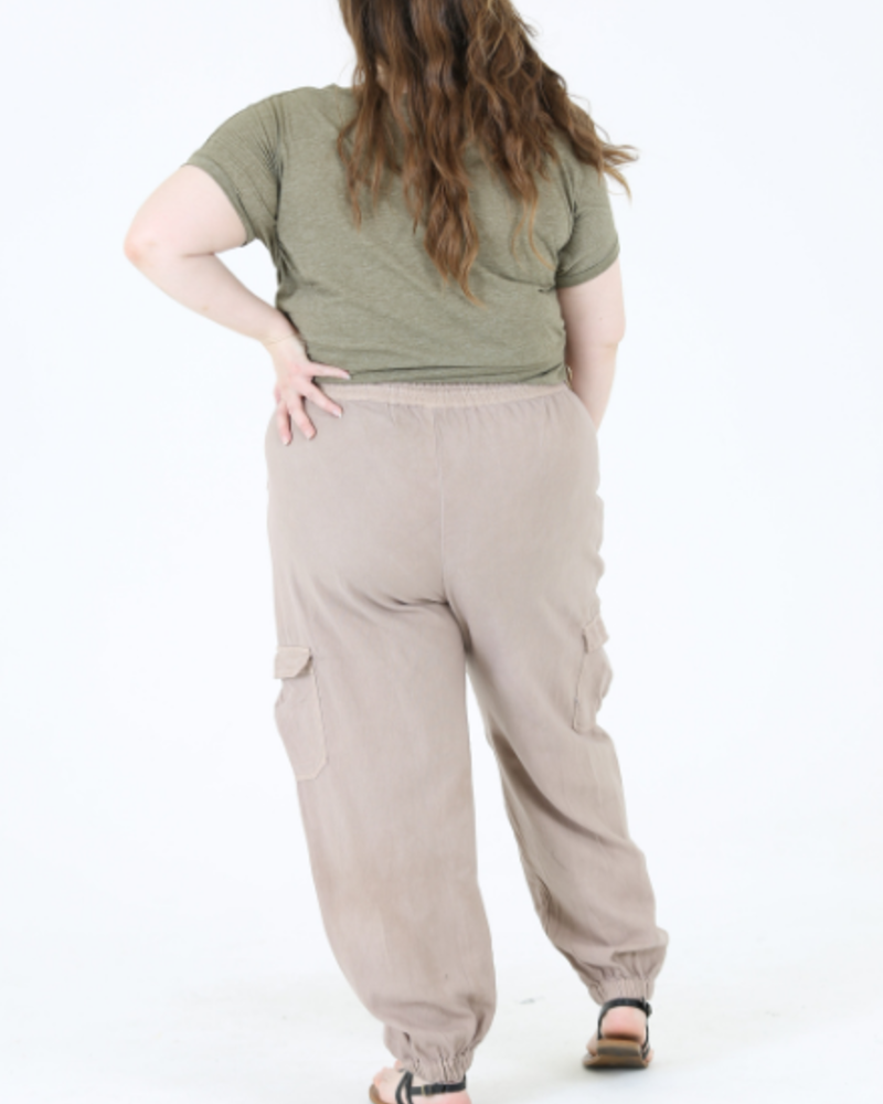 Angie Twill Washed Cargo Joggers (29S38)