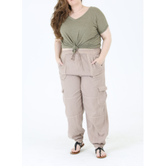 Angie Angie Twill Washed Cargo Joggers (29S38)