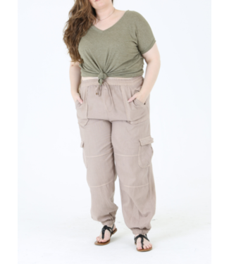 Angie Angie Twill Washed Cargo Joggers (29S38)