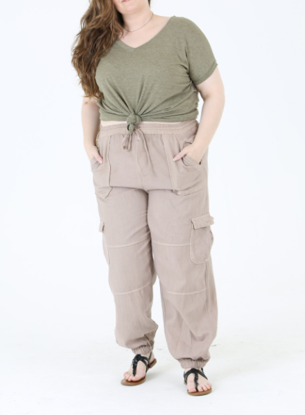 Angie Wide Leg Pants With Slit - Creations Boutique