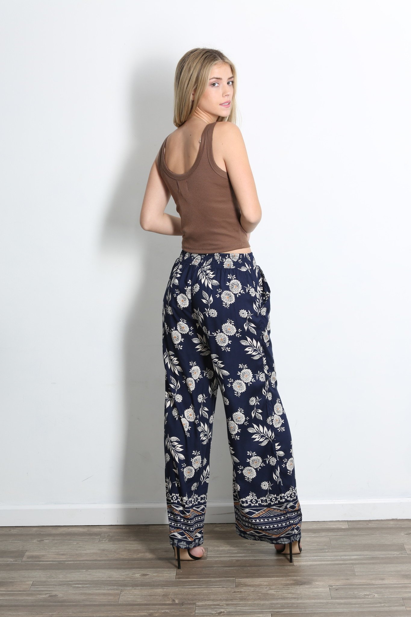 Angie Wide Leg Pants with Self Tie (25C71)