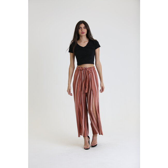 Angie Angie Wide Leg Pants With Slit (25P63)