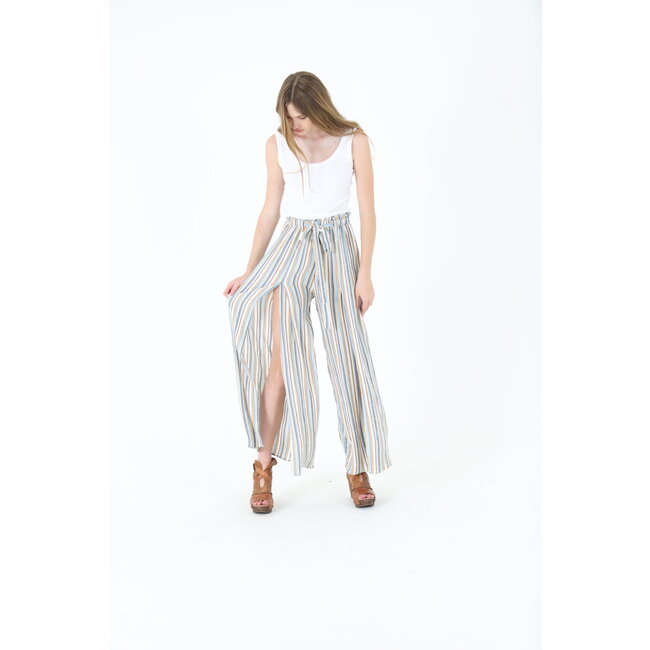 Angie Angie Wide Leg Pants With Slit (25P63)