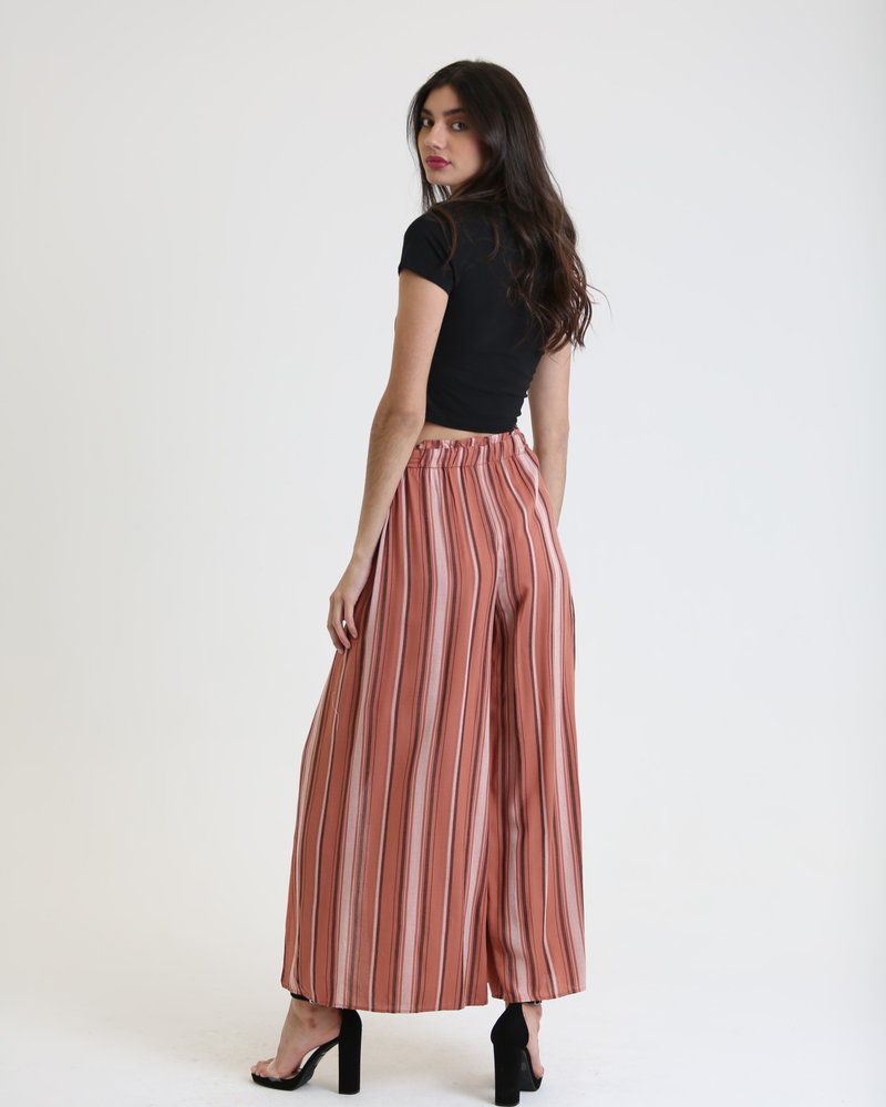 Angie Wide Leg Pants With Slit - Creations Boutique