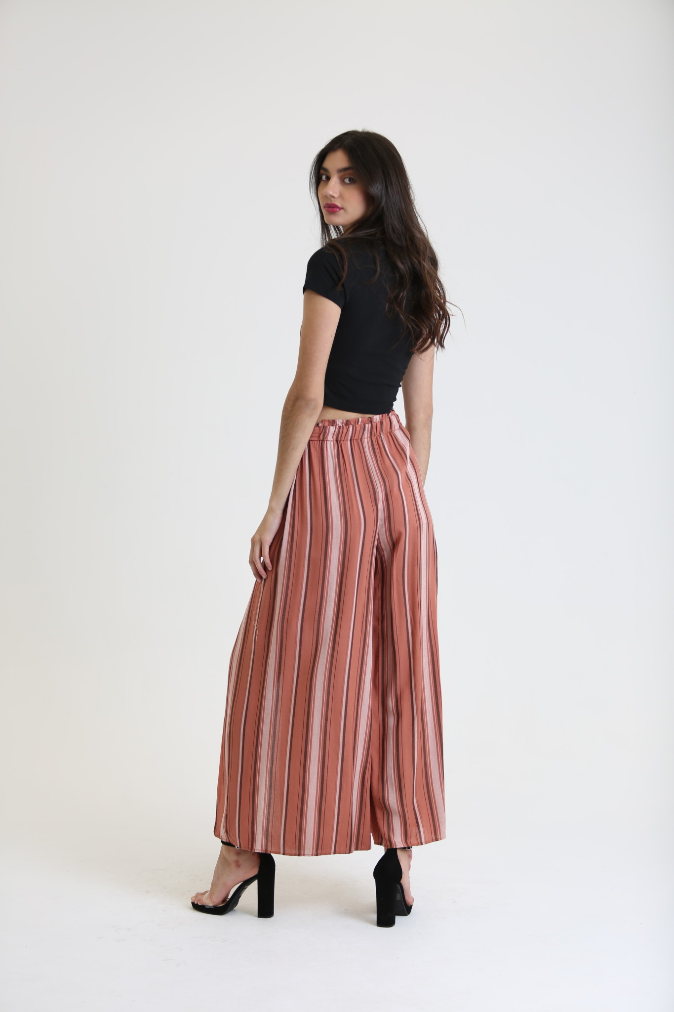 Angie Wide Leg Pants With Slit - Creations Boutique