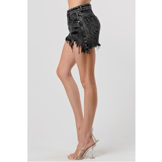 Signature 8 Signature 8 High Waisted Destroyed Shorts (S80141)