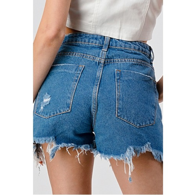 Signature 8 Signature 8 High Waisted Destroyed Shorts (S80141)