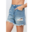 Signature 8 Signature 8 High Rise Destroyed Mid Length Denim Shorts  (S8902)