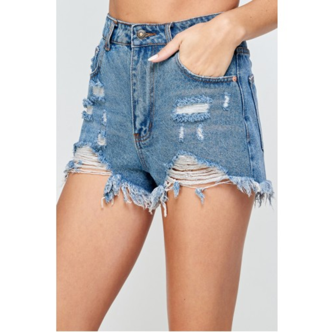 Signature 8 Signature 8 Destroyed Denim Shorts (S8950)