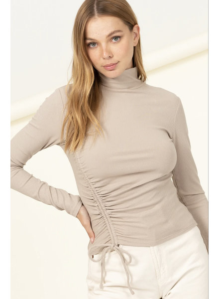 HYFVE Back To Basic Ruched Long Sleeve Top (HF22H771)
