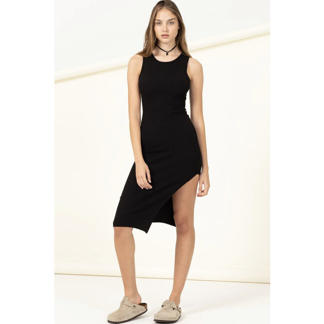 Double Zero Double Zero Ribbed Dress With Slit (DZ22E373)