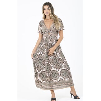 Angie Angie Wide Sleeve Maxi Dress (C4457)