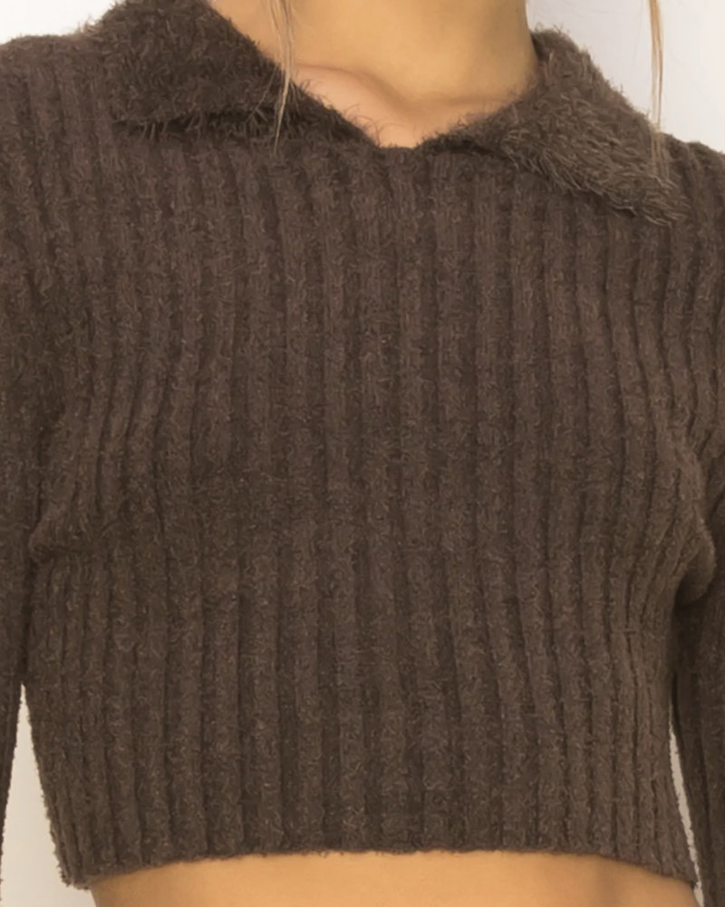 Double Zero Double Zero Textured Collared Sweater (DZ22f403)