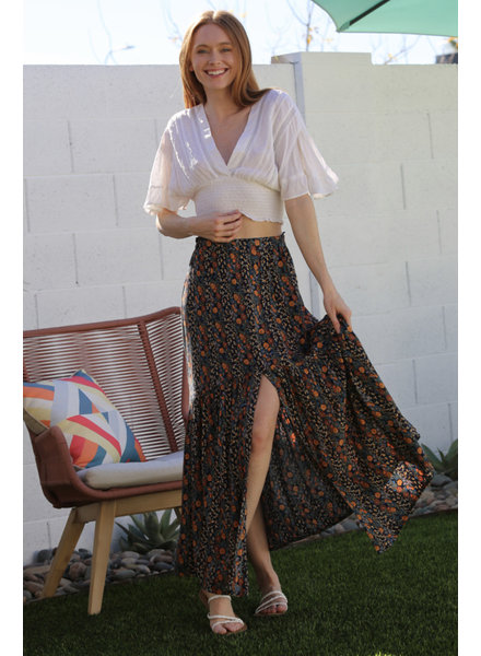 Angie Maxi Length Skirt w/ Small Slit On The Side (26L76)