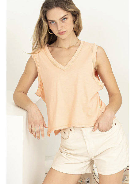 Double Zero Scoop Neck Cropped Cami Top (DZ23C045)