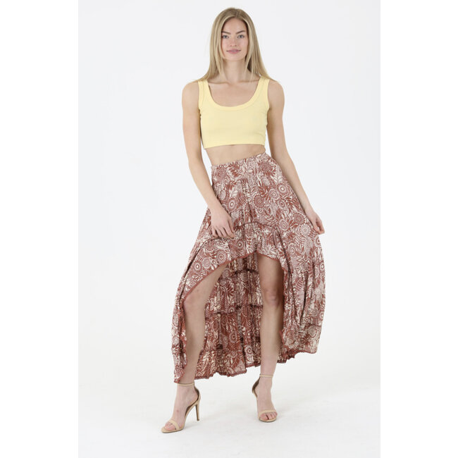 Angie Angie High Low Ruffle Hem Maxi Skirt (26P53)